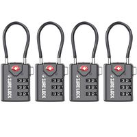 TSA Compatible Travel Luggage Locks, Inspection Indicator, Easy Read Dials - 1, 2 & 4 Pack (Large, GREY 4 PACK)