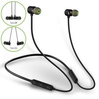 MINDBEAST Neckband Headphones Wireless Bluetooth Stereo Earphones Deep Bass with 3 CVC6.0 Noise Cancelling Mic IPX5 Sweatproof for Sports Gaming and Music Handsfree Phone Call- ON OFF Magnetic Earbuds