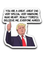 95Vibes Donald Trump Fathers Day Present - Funny Gag Gifts for Dad Vinyl Decal Sticker 3''x4''