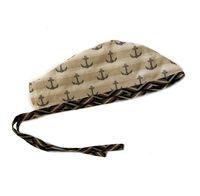 Grace N May Unisex Mens Tie Back Scrub Cap Hearts Anchor Nautical Boat Feathers (Unisex Men Brown Anchor)