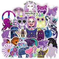 70 pcs Cute Purple Stickers for Water Bottles Laptop Car Hydroflasks Phone Computer Guitar Skateboard Vinyl Sticker Waterproof Animal Cartoon Aesthetic Trendy Decals for Teens Girls Adults