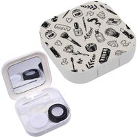 Portable Contact Lens Case Box Travel Kit Mirror + Bottle + Tweezers Container Holder [ Beauty Products Tools ]