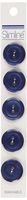 Slimline Buttons Series 1-Navy 2-Hole 3/4" 5/Card