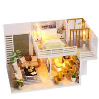 Littleice DIY Miniature House Furniture LED Box Theatre Decorate,DIY Cottage Princess Room Puzzle Handmade Toy 3D Puzzle (I)