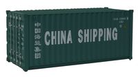 Walthers SceneMaster HO Scale Model of China Shipping (Green, White; Billboard Lettering) 20' Corrugated Container