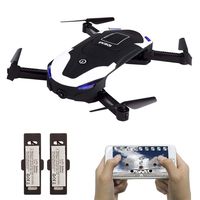 le-idea IDEA8 Selfie Drone with 720P HD Camera WiFi FPV Foldable Pocket Quadcopter 2.4GHz Remote Control Headless Altitude Hold 3D Flips with Two Batteries, Super Easy Fly Best Gifts for Kids