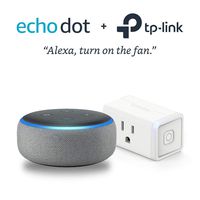 Echo Dot (3rd Gen) Heather Gray Bundle with TP-Link simple set up smart plug