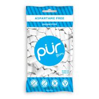 PUR 100% Xylitol Chewing Gum, Peppermint , Sugar-Free + Aspartame Free, Vegan + non GMO, 55 Count (Pack of 1)