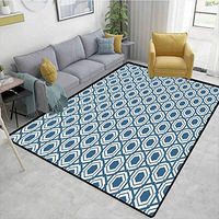 Bigdatastore Fruit Rug Pads, Floral Vintage Traditional Japanese Oval Petals and Leaves Spring Season Stylized, Durable Rugs - Living, Dinning, Office, Rooms & Bedrrom, Hallway Carpet(6'x 9')