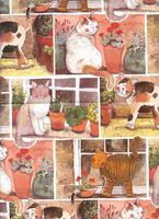 Alex Clark Art Cats Rolled Gift Wrapping Paper"Pussycats" 2 Sheets 19.5 in x 27.5 in