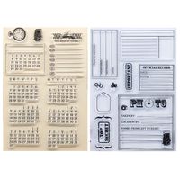 Kwan Crafts 2 Sheets Different Style Calendar Travel Record Official Record Clear Stamps for Card Making Decoration and DIY Scrapbooking