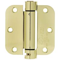AmazonBasics Self-Closing Door Hinge, 3.5 Inch x 3.5 Inch, 1 Piece, Polished Brass
