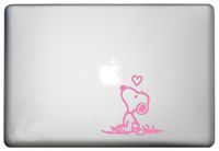 WallDecalsAndArt Snoopy Decal Mac Book Pro Decal is a Snoopy Sticker. Available in 11, 12, 13 and 15 inch Laptop Sizes. Looks Great with Your Snoopy Decals Theme Soft Pink