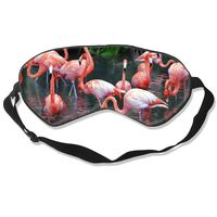 100% Silk Sleep Mask Eye Mask Flamingo Print Soft Eyeshade Blindfold with Adjustable Strap for Sleeping Travel Work Naps Blocks Light