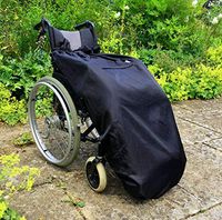 Wheelchair Blanket | Fleece-Lined & Waterproof | Universal fit for Manual and Powered wheelchairs | Adult Size (Plain Black)
