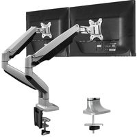 HUANUO Dual Monitor Mount Stand - Aluminum Gas Spring Monitor Arm Desk Mount Full Motion Adjustable VESA Bracket for 2 13 to 32 Inch Computer Screen with Clamp, Grommet Base