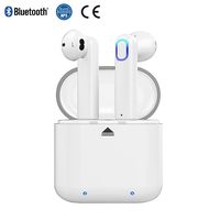 Bluetooth Earbuds Wireless Headset Headphones Invisible Cordless Rechargeable Earpiece for Laptop Smartphone Tablet Gaming Office Outdoor Voyager with HiFi 3D Stereo Sound (White)