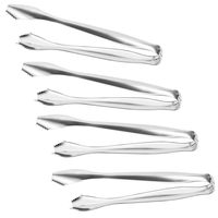 SOLEADER Ice Tongs, Pom Tongs,7 Inch Kitchen Tongs, Small Serving Tongs, Food-Grade Premium 304 Stainless Steel Tongs, Heavy Duty, Pack of 4 (7" Ice Tongs)