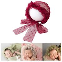 Zeroest Baby Photography Props Lace Hat Photo Shoot Outfits Newborn Girl Costume Infant Luxurious Hats (Wine)