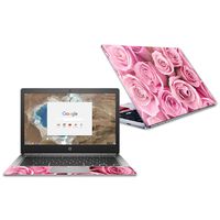 MightySkins Skin Compatible with HP Chromebook 13 G1 13.3" (2018) - Pink Roses | Protective, Durable, and Unique Vinyl Decal wrap Cover | Easy to Apply, Remove, and Change Styles | Made in The USA