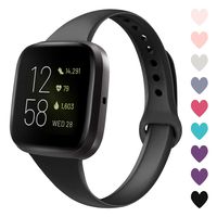 Acrbiutu Bands Compatible with Fitbit Versa/Fitbit Versa 2, Slim Thin Narrow Replacement Silicone Sport Wristband Strap Compatible for Fitbit Versa/Versa 2 Women Men