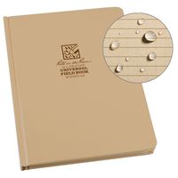Rite In The Rain Weatherproof Hard Cover Notebook, 8 3/4" x 11 1/4", Tan Cover, Universal Pattern (No. 970TF-MX)
