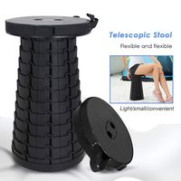 Portable Telescoping Stool, Folding Camping Stool Seat，Sturdy Lightweight Retractable Folding Stools for Fishing,BBQ, Hiking Traveling, Outdoor Activities,Max Load 330lbs (Black) ...