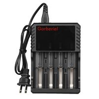 18650 Smart Battery Charger 4 Bay Universal 3.7v Li-ion Rechargeable Battery Chargers Intelligent Automatic Fast for 26650 18350 17670 18700 21700 20700 RCR123 Lithium-ion Batteries (Black)