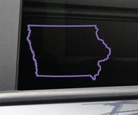 Iowa Vinyl Decal Laptop Car Truck Bumper Window Sticker, 5.5" x 3.5", Purple