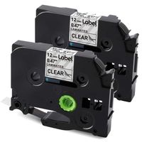 Label KINGDOM 2 Pack Compatible with Brother P-Touch TZe-131 TZ131 TZe131 TZ Tape 12mm 0.47 Inch Black on Clear Standard Laminated Label Tapes, 8M 26.2 Feet