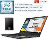 2020 Lenovo ThinkPad T570 15.6" FHD Business Laptop Computer, Intel Core i7-6600U up to 3.40GHz, 16GB DDR4 RAM, 512GB PCIE SSD, 802.11ac WiFi, Windows 10 Professional + EST 320GB External Hard Drive