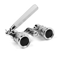 Kingscope 3X25 Vintage Opera Glasses Binoculars for Theater Musical Concert (Lorgnette, Silver, with Handle)