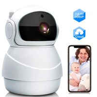 Baby Monitor, WiFi IP Camera 1080P Wireless Security Camera with Two Way Audio, Motion Detection and Cloud Storage Support 2.4G WiFi Night Vision Remote Surveillance Monitor for Home/Office/Shop