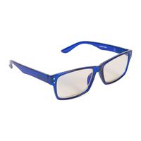 Inner Vision Eye Strain Relief Computer Screen Glasses w/Case - Anti Blue Light, Anti Glare, Scratch Resistant, Spring Hinges - Unisex, (Non-Prescription), Blue