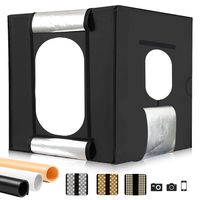 Konseen 50cm/20inch Foldable Bi-Color LED Photo Light Box 3200k~5500K Dimmable Cube Shooting Tents Profession Studio with 3 Colors PVC Backdrops for Jewellery, Food, Shoes Photography etc