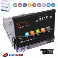 HD Waterproof Rearview Camera with Universal Single din 1 din 7 inch Latest Android 6.0 car DVD Player with a Detachable Panel for Anti-Theft Touch Screen in Dash car stereos