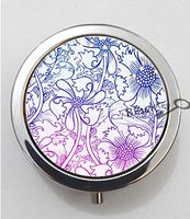 BlackKey Henna Hand Indian Wedding Tattoo Patterns 3-Compartment Decorative Pocket Gift Box Case Organizer for Pill, Color 1 -588