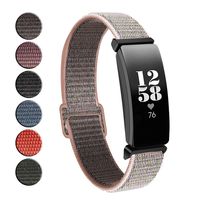 REYUIK Replacement for Fitbit Inspire HR & Inspire Bands Women Men Large Small, Woven Soft Nylon Accessories Strap Wrist Band Compatible with Inspire HR Fitness Tracker (Pink 2)