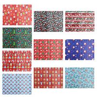 STOBOK 10Pcs Christmas Wrapping Paper Bundle Wrapping Paper Rolls Holiday Scrapbook Paper