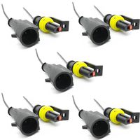 TrendBox (Pack of 5 Sets) 1 Pin Way Waterproof Electrical Connector Plug Socket Kit Car Auto with 10cm 3.93" Wire AWG Gauge for Motorcyle Truck Boat