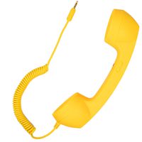 Retro Handset Old School Style Adjustable Tone Phone Telephone Receiver Microphone Earphone 3.5mm Socket for iOS Android Smartphones Mobile Cell Phones (Yellow)