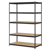 Edsal URWM184872BK Black Steel Storage Rack, 5 Adjustable Shelves, 4000 lb. Capacity, 72" Height x 48" Width x 18" Depth