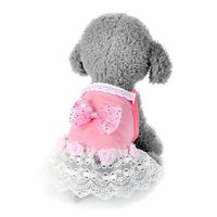 haoricu Pet Dress, Summer Puppy Cat Bow Lace Skirt for Small Medium Dogs Costume (M, Pink)