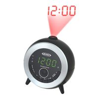 Jensen Projection Clock Home Audio Radio, Black (JCR-225)