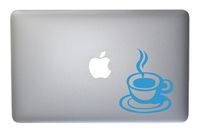 Coffee Cup Vinyl Decal for MacBook, Laptop or Other Device 5 Inch (ice Blue)