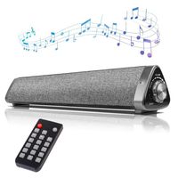 Mini Sound Bars for TV,Computer,COSOOS 16in Bluetooth Soundbar with Built-in Battery,Remote,Mic,10W PC Speakers for iMac,Phone,Monitor,Projector,Tablet,Desktop,Outdoor,Support Aux,RCA,USB-DAC,TF Card