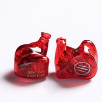 BGVP DM6 5 Drivers Balanced Armature Customized HiFi in-Ear Earphone for Audiophiles, MMCX Detachable Cable (Red)