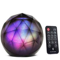 Portable Bluetooth Speakers, BOOMER VIVI Wireless Mini LED Colorful Crystal Stereo Ball Speakers with Remote Control,Party Dance Light Aux Input TF Card Music Player Com iPhone Samsung Laptop. (Black)