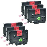 GREENCYCLE 6 Pack Compatible for Brother TZ421 TZE421 0.35 Inch Inch Black on Red Label Tape for PT-P700 PT-H300 PT-D210 P-Touch Label Maker