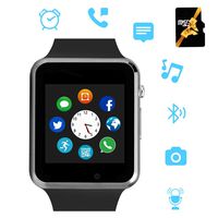 Hairao Smart Watch for bluetooth SmartWatch Compatible Android iOS Phones with Camera SIM Card Slot Phone Call/Message Sync Music Player Wrist Watch for Men Wome,Black